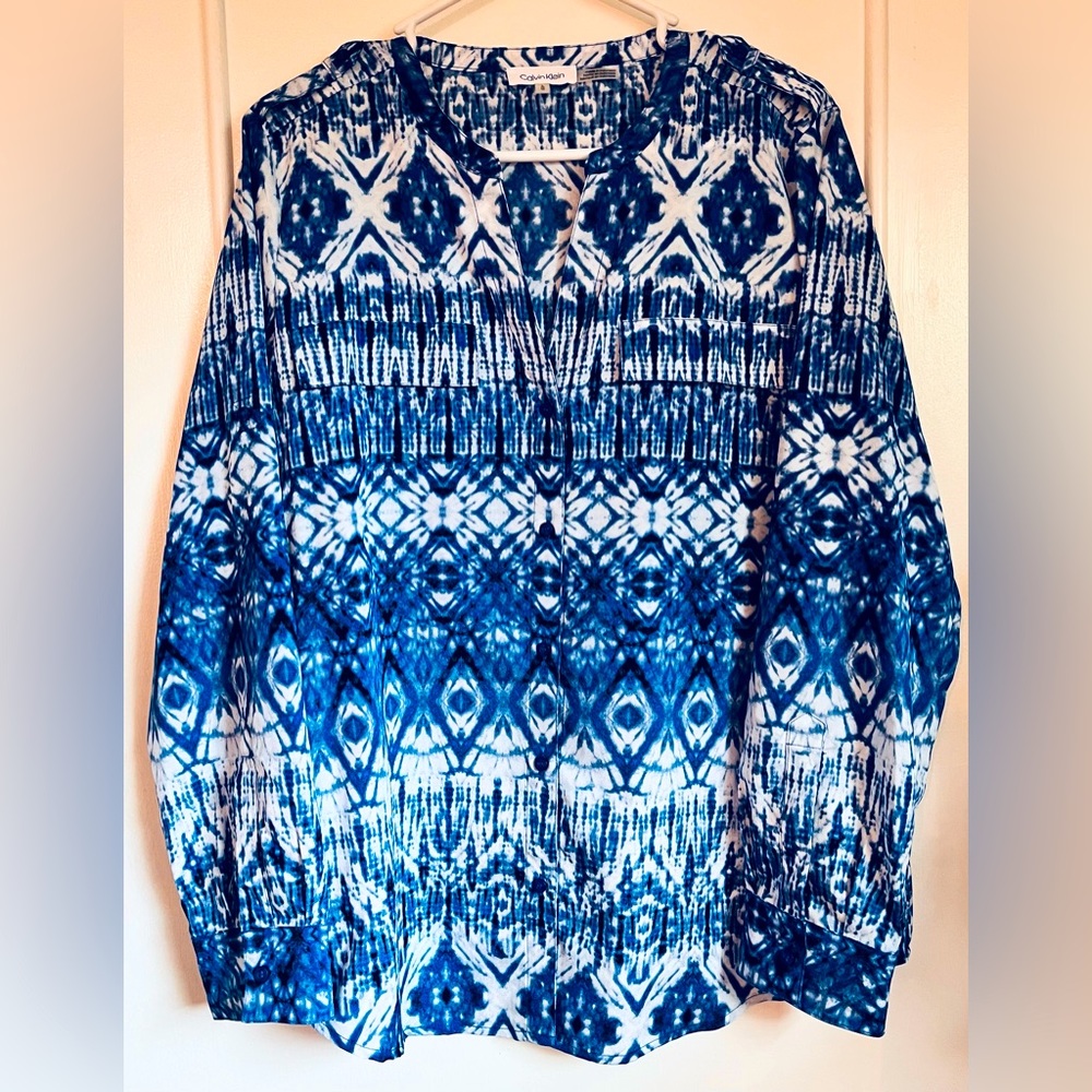 Calvin Klein Button Front Blouse Top